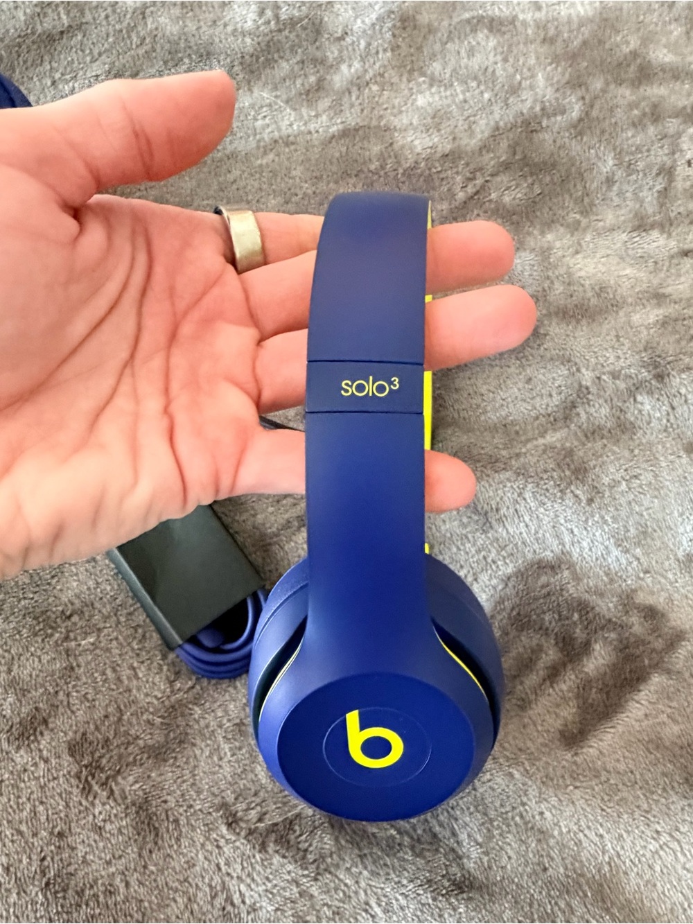 Beats Solo3 Wireless Headphones - Blue with Yellow Accents